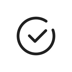 A sleek and modern checkmark icon representing concepts such as approval, confirmation, and the successful completion of tasks. Perfect for designs that require a symbol of success and validation