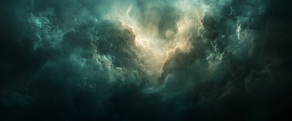 Fototapeta premium Dramatic dark cloudscape with light piercing through.