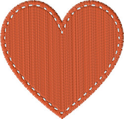 Heart Shape Patch Embroidery Stitch Colorful