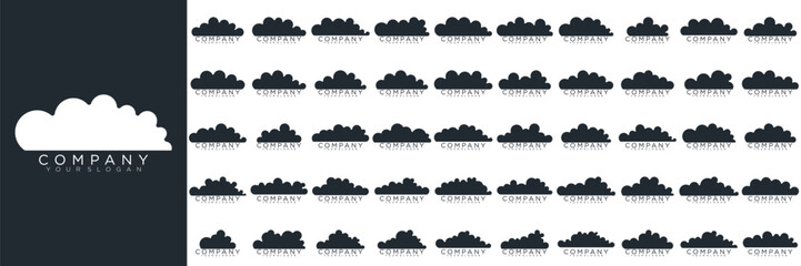 collection cloud logo icon vector. cloud logo line and abstract style. Vector illustration