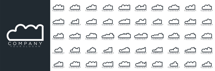collection cloud logo icon vector. cloud logo line and abstract style. Vector illustration