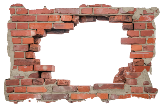 Circular Hole in a Red Brick Wall Background
