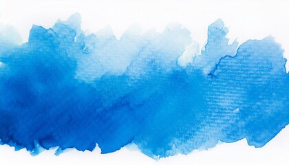 blue watercolor ink art background spread brush stroke on white graphic resource