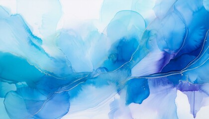 blue watercolor ink art background spread brush stroke on white graphic resource
