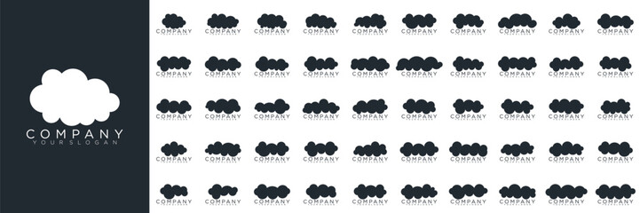 collection cloud logo icon vector. cloud logo line and abstract style. Vector illustration