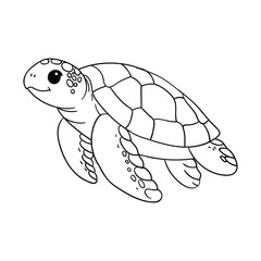 Hand drawing style of turtle vector. It is suitable for sea creatures icon, sign or symbol.