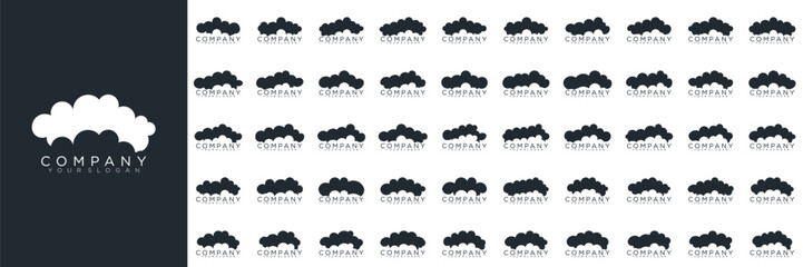 collection cloud logo icon vector. cloud logo line and abstract style. Vector illustration