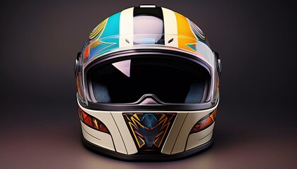 Fototapeta premium F1 racing Helmet mockup. Generated image