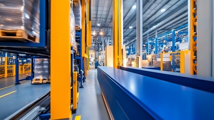 Modern warehouse interior with automated systems for efficient storage and retrieval.