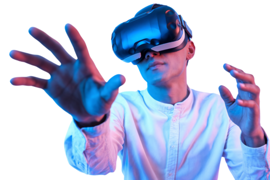 Immersive Virtual Reality Experience with Colorful Lighting
