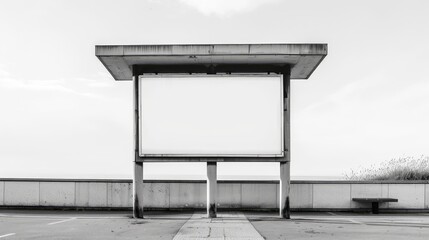 Minimalistic Coastal Billboard Space for Advertising and Promotion