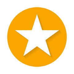 Vector illustration of yellow Star rating badge isolated