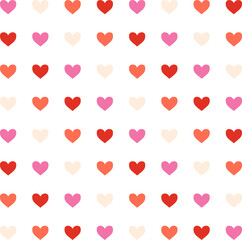 Retro Valentine's Day romantic seamless pattern with cute cartoon hearts. Love background for february 14