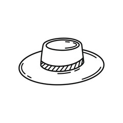 Simple Wide Brim Hat Drawing