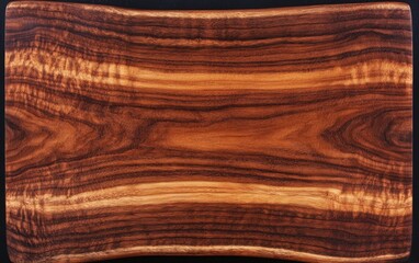 Obraz premium A detailed close-up of a wooden cutting board showcasing its grain and texture, emphasizing craftsmanship and culinary use.