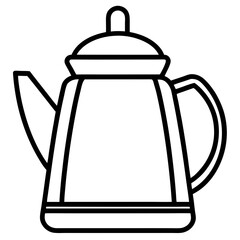 Vector Kettle Outline Design