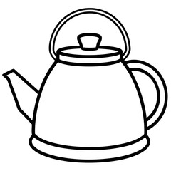 Vector Kettle Outline Design