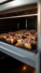 Fototapeta premium Star Shaped Cookies Baking Sprinkles Christmas Treats Festive Sweet Holiday Oven De