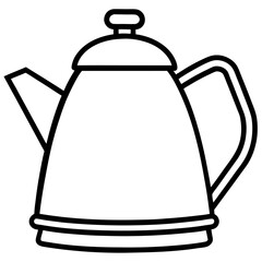 Vector Kettle Outline Design