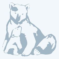 Electric Guitar Line Art: A minimalist, stylized line drawing of an electric guitar in a vibrant blue and green gradient, capturing the essence of rock and roll.