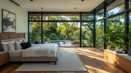 Modern Bedroom with Stunning Nature Views