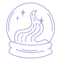 Lavender Dreamy Snow Globe: A whimsical illustration of a snow globe featuring a swirling lavender design, reminiscent of a magical dream or mystical enchantment.