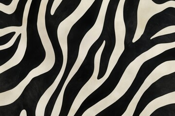 Black and white zebra print texture with bold, wavy stripes creating a natural, abstract pattern