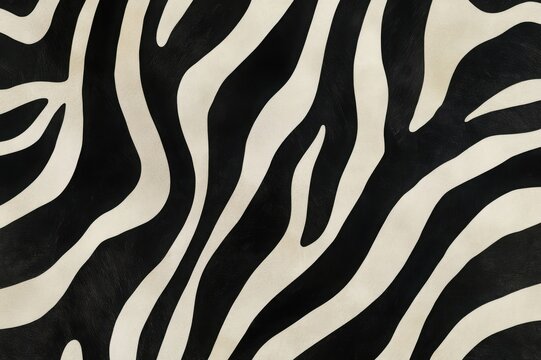 Black and white zebra print texture with bold, wavy stripes creating a natural, abstract pattern
