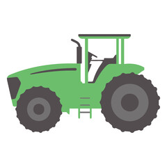 Obraz premium Green Tractor Icon: A simple yet effective illustration of a green tractor, perfect for agricultural or farming-related projects. The design is clean and easily scalable for various applications. 