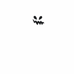 Spooky Minimalist Ghost Face: A simple yet chilling minimalist design featuring a ghost face, perfect for Halloween or spooky themed projects.
