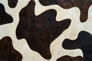 Brown and white cowhide texture with irregular organic spots creating a natural pattern