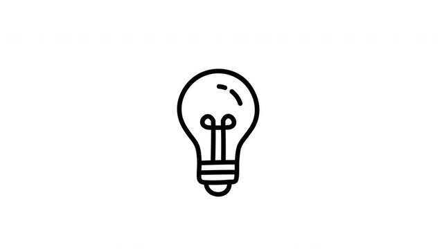 idea bulb Hand-drawn icon animation. Scribble Animation Doodle effect.