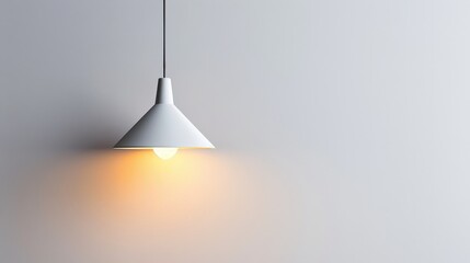 Elegant White Pendant Lamp Illuminating Soft Orange Glow