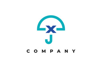 Obraz premium letter x and umbrella modern logo design
