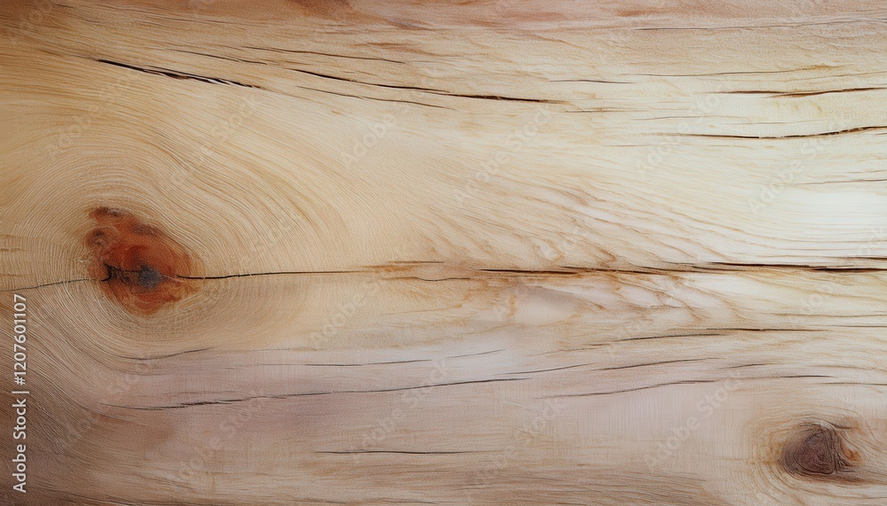 Aufkleber natural wood texture with light beige tones, distinctive grain patterns, and knotted details ideal f