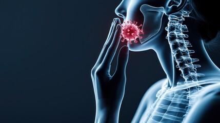 Viral infection attack on human anatomy medical x-ray health visual