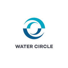 Obraz premium Vector logo design template. Abstract water circle sign.