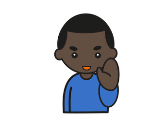  手を挙げて挨拶する若い黒人男性