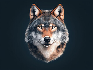 Fototapeta premium Fierce wolf illustration with detailed fur and intense gaze, showcasing wild spirit of this majestic animal. Perfect for wildlife enthusiasts and art lovers