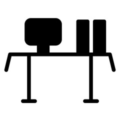 Workplace Office Table Line Icon