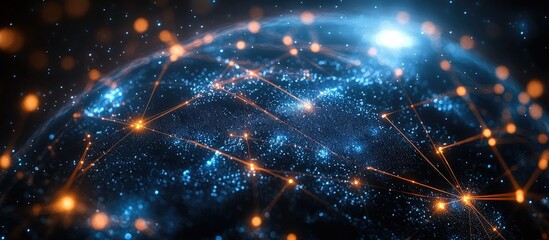 Fototapeta premium Global Network Connectivity: A Futuristic Visualization of the Interconnected World