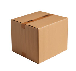 Rectangular Brown Cardboard Box for Shipping or Storage
