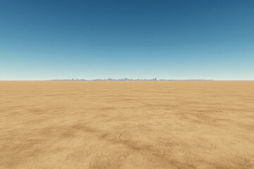 Obraz premium A vast desert with a blue sky in the background