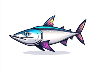 Fototapeta premium Sleek barracuda illustration showcasing vibrant colors and dynamic design, perfect for aquatic themes and marine life representation