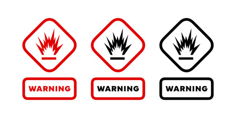 Explosives signs. Explosives danger signs