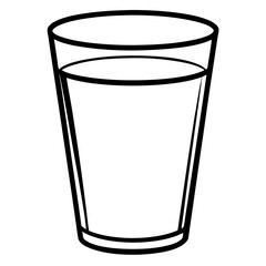 Water Glass Linear Illustration