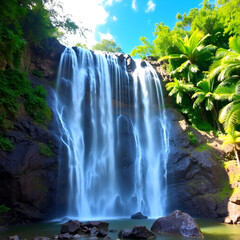 Naklejka premium waterfall in the forest
