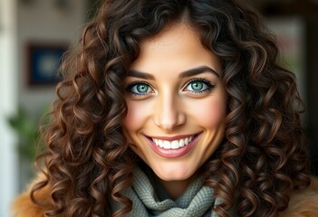 Fototapeta premium Portrait of a smiling Latin American woman
