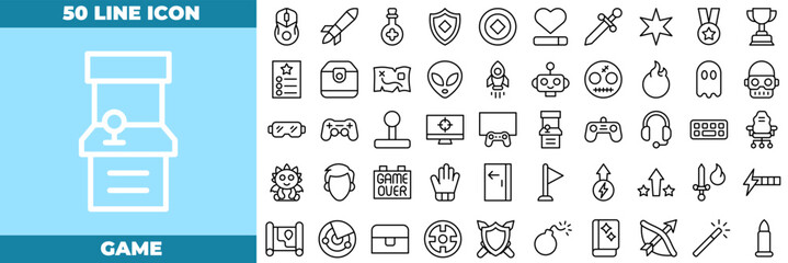 Game Line Editable Icons set © Madani Pro