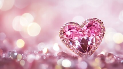 Obraz premium Pink Gem Heart: Sparkle and Romance